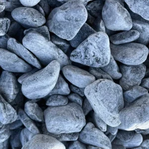 Мармурова галька сіро-блакитна 60-100 мм з Греції